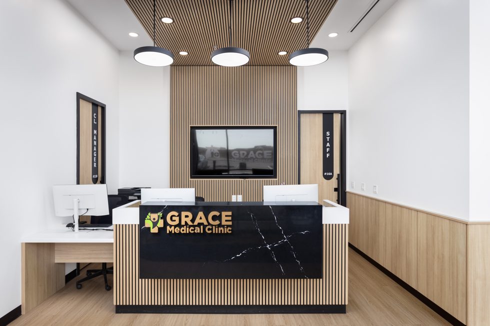 Grace Medical Clinic reception, Sage Hill Calgary